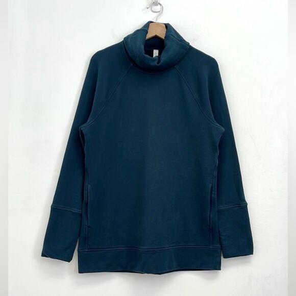 Lululemon To You Terry Sweatshirt Tunic Kangaroo Pocket in Submarine - Size 10 - Picture 2 of 12